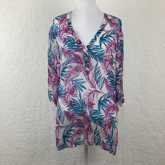 Tommy Bahama Women’s Size Large Sheer Blouse. - Picture 1 of 10